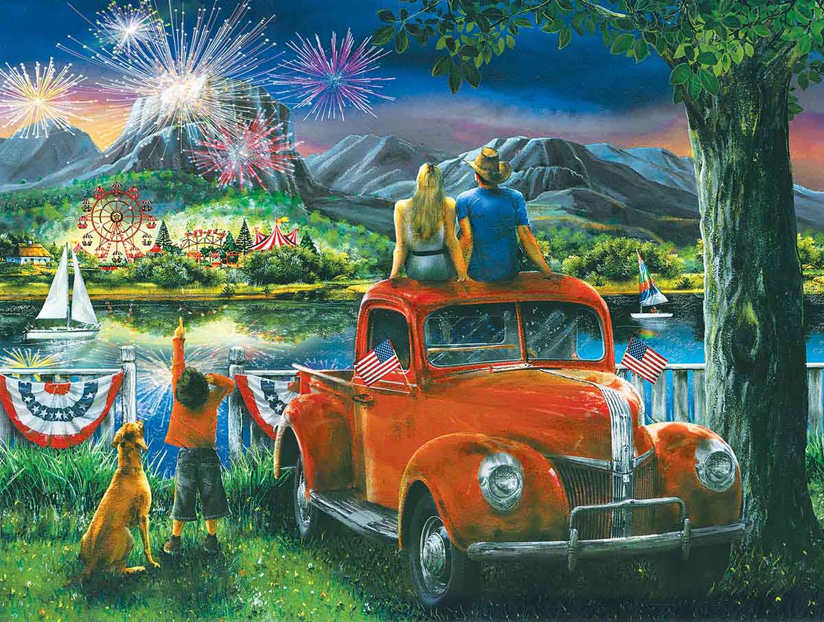 Celebration Across the River Fourth of July Jigsaw Puzzle