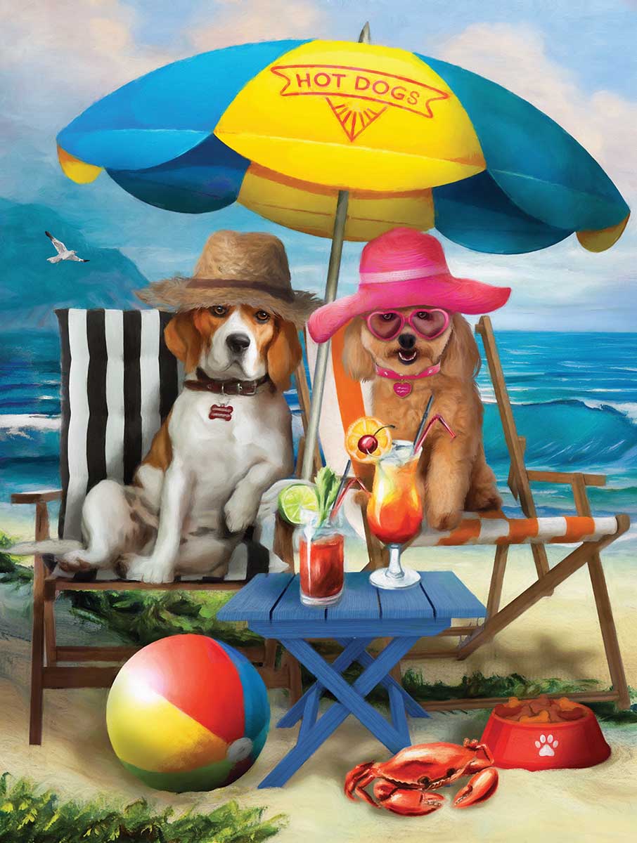 Beach Dogs Dogs Jigsaw Puzzle