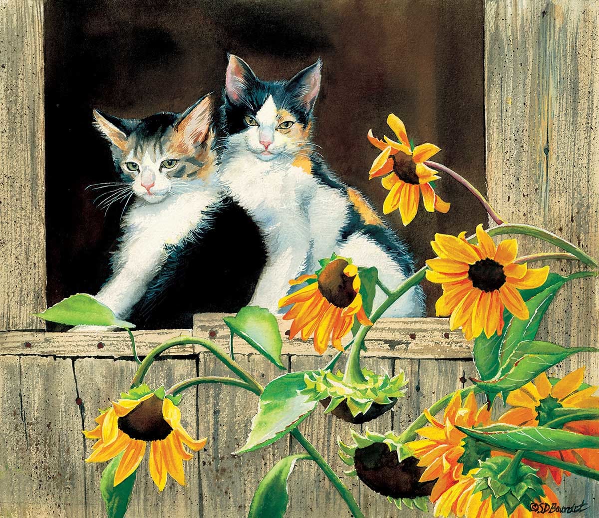 Kittens and Sunflowers Cats