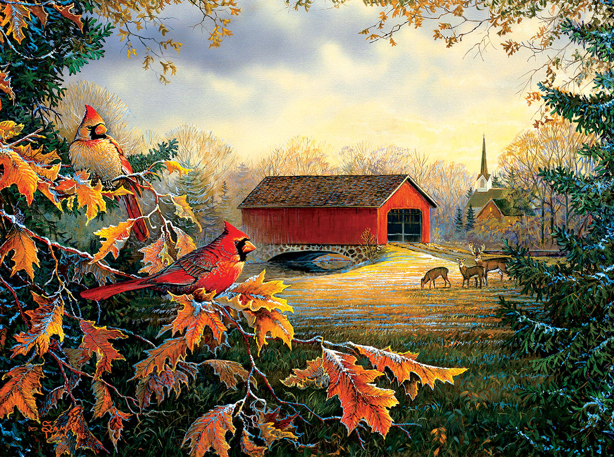 Red River Crossing Countryside Jigsaw Puzzle
