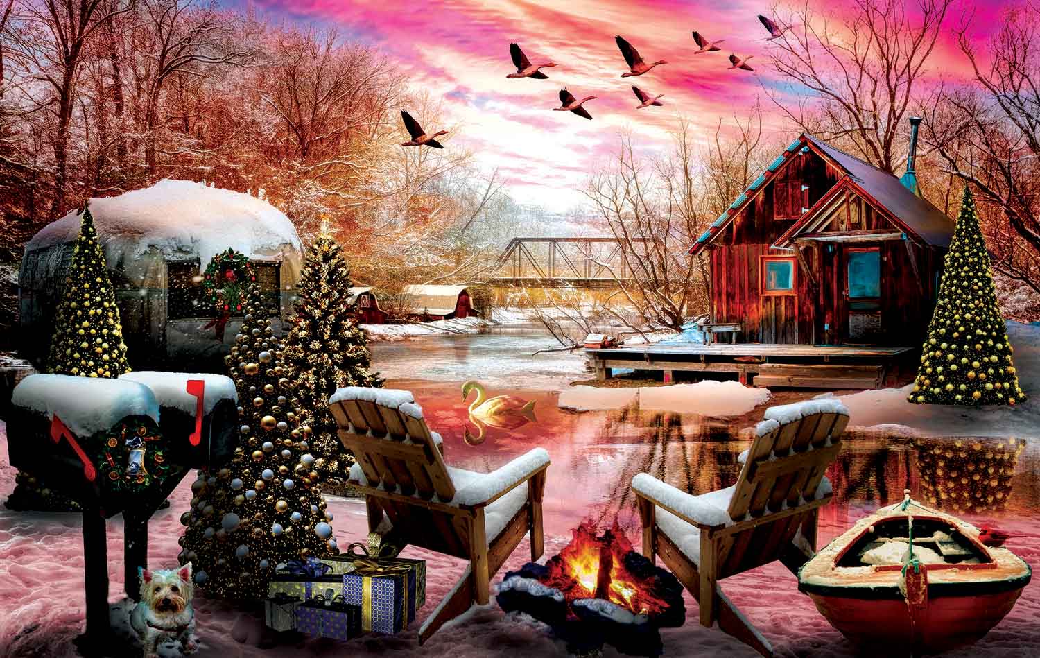 Holiday Camping Winter Jigsaw Puzzle