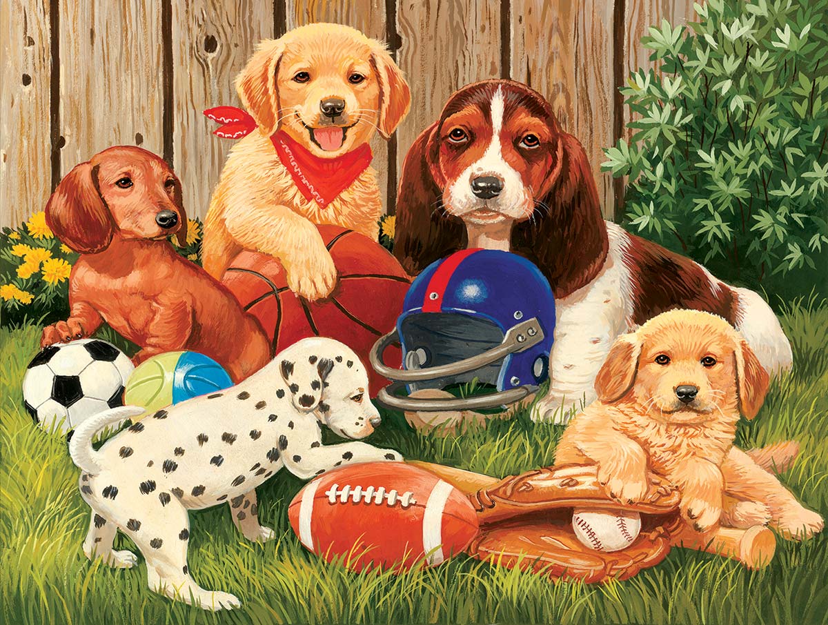 Sports Fans Dogs Jigsaw Puzzle