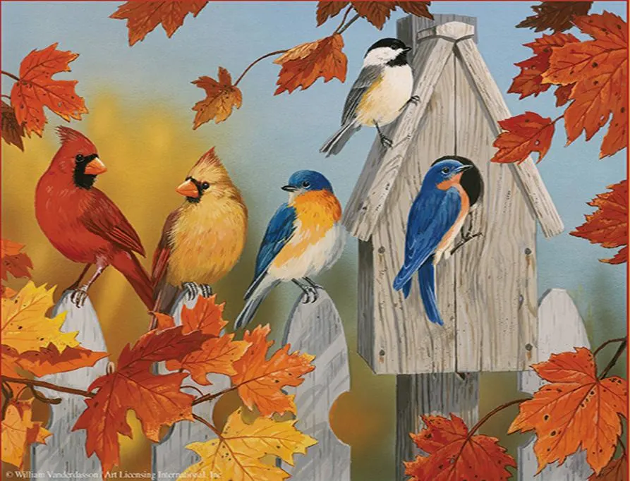 Fall Gathering Birds