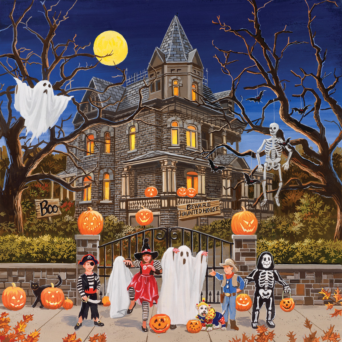 Beware Haunted House Halloween Jigsaw Puzzle