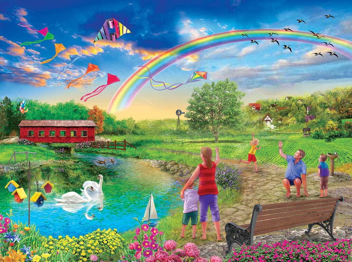 Kite Flying Lakes & Rivers Jigsaw Puzzle