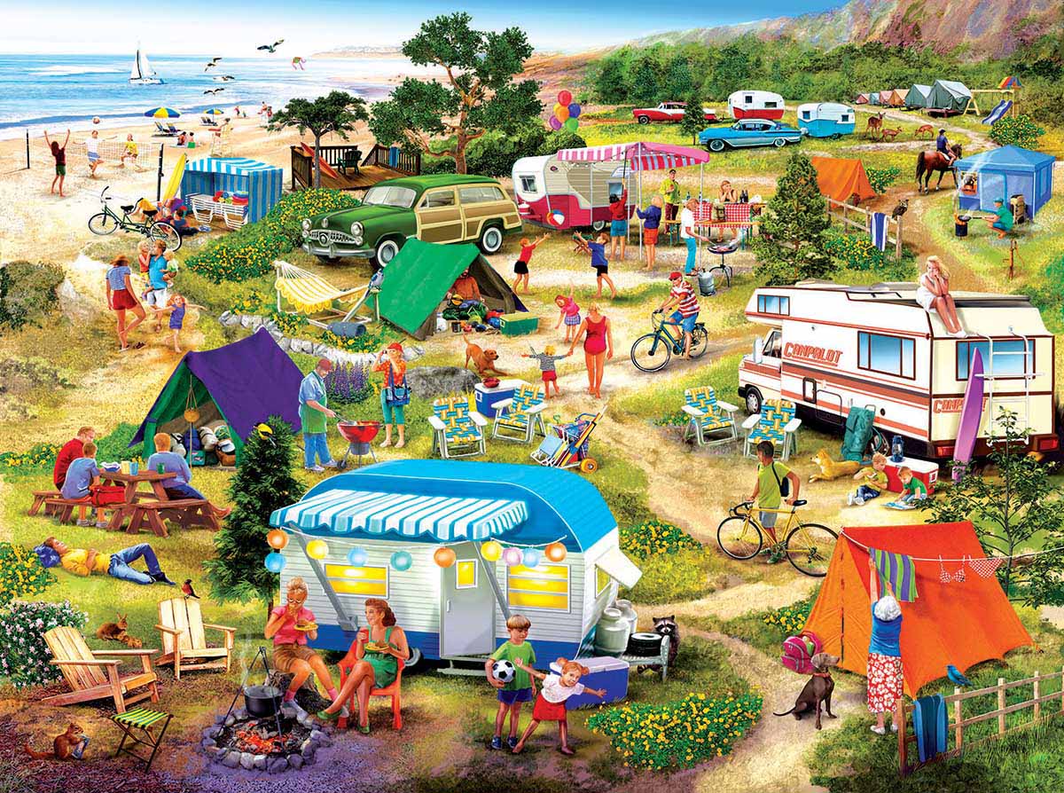 Seaside Campground People Jigsaw Puzzle