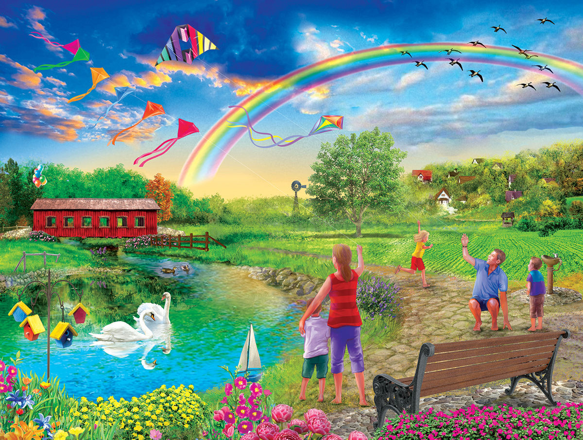 Colorful Skies Around the House Jigsaw Puzzle