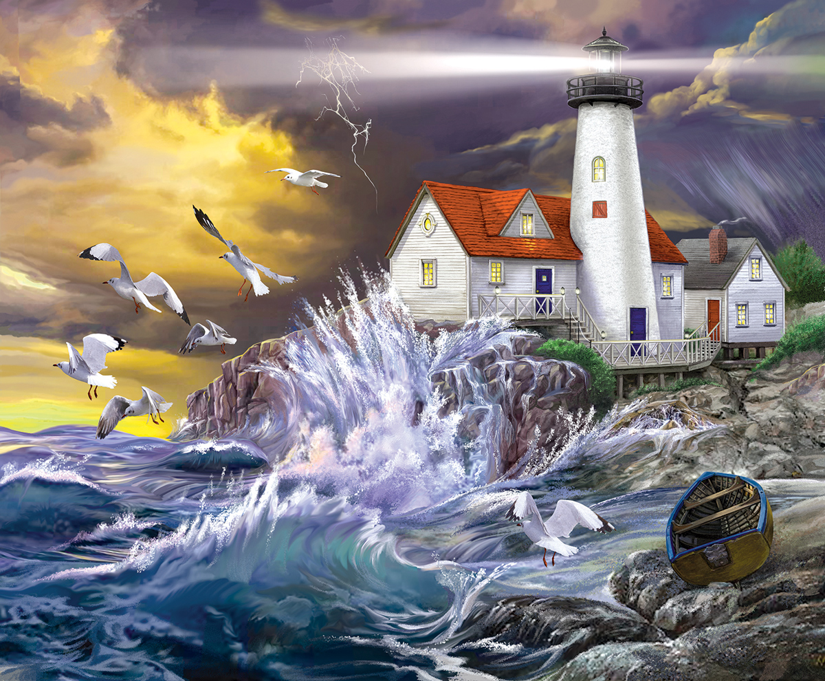Stormy Coast Lighthouse Jigsaw Puzzle