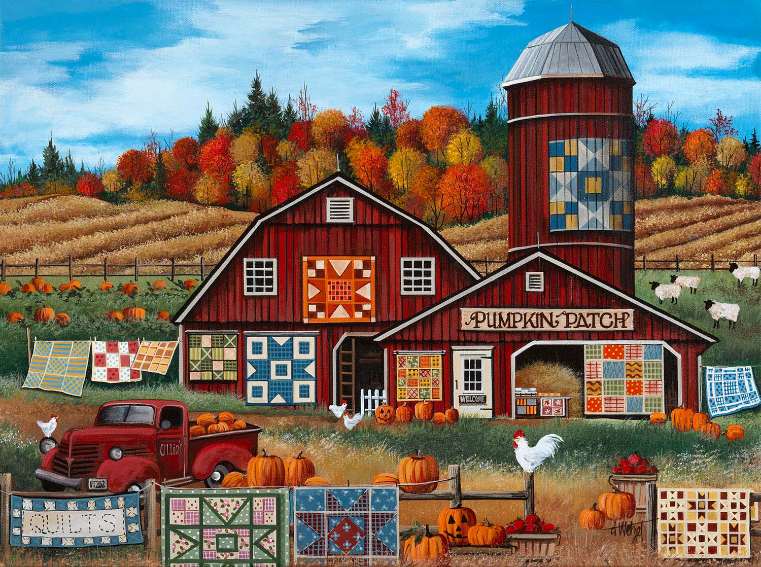 Pumpkin Patch Farm Quilts Farm Jigsaw Puzzle