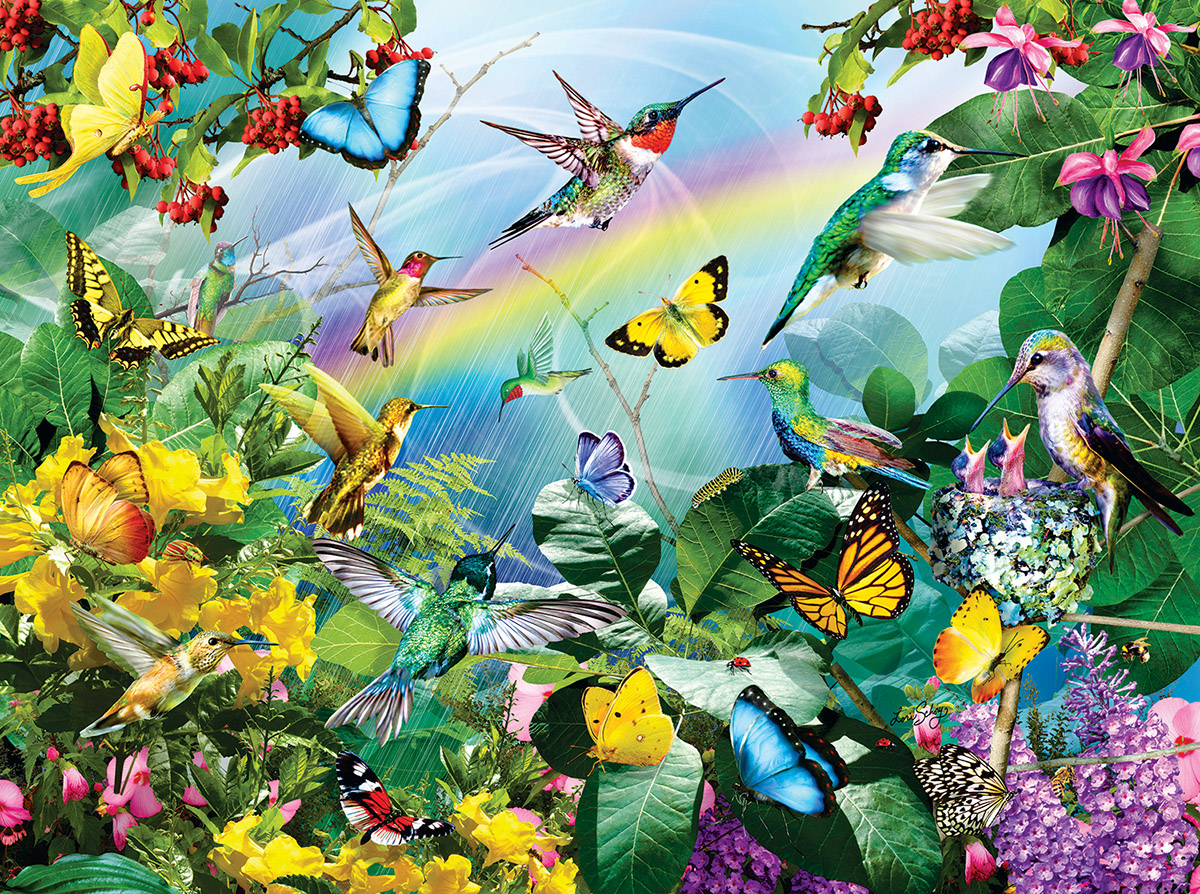 Hummingbird Sanctuary Birds Jigsaw Puzzle