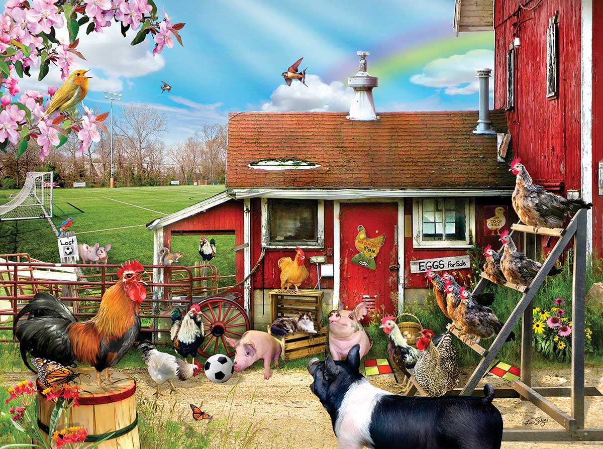 Barnyard Soccer Farm Animal Jigsaw Puzzle