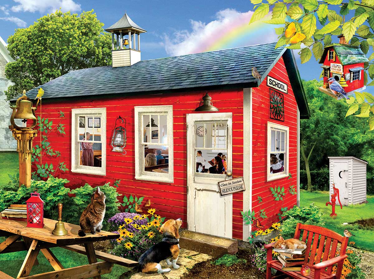 Little Red School House Spring Jigsaw Puzzle