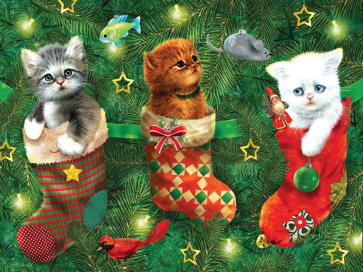 Stockings Full of Kittens Cats Jigsaw Puzzle
