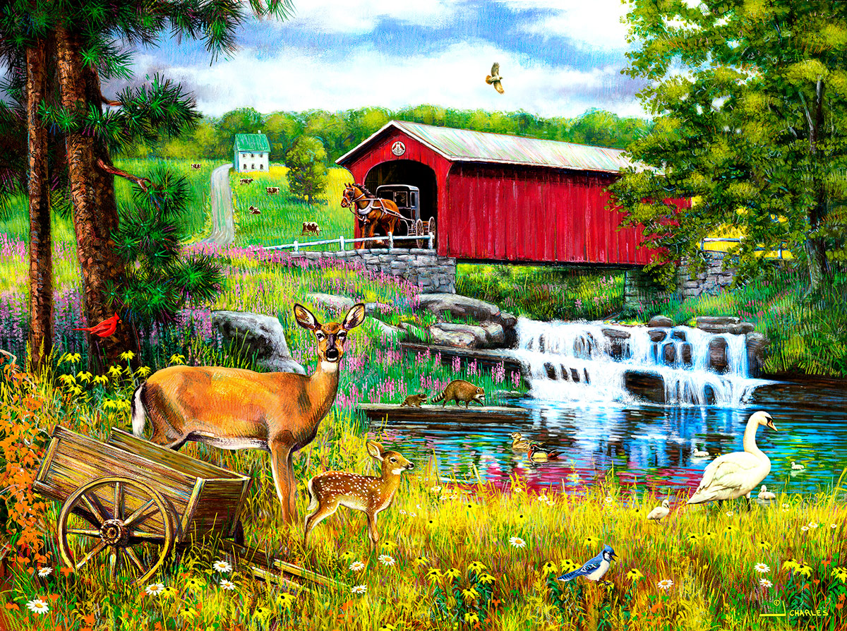 Crossing the Falls Lakes & Rivers Jigsaw Puzzle