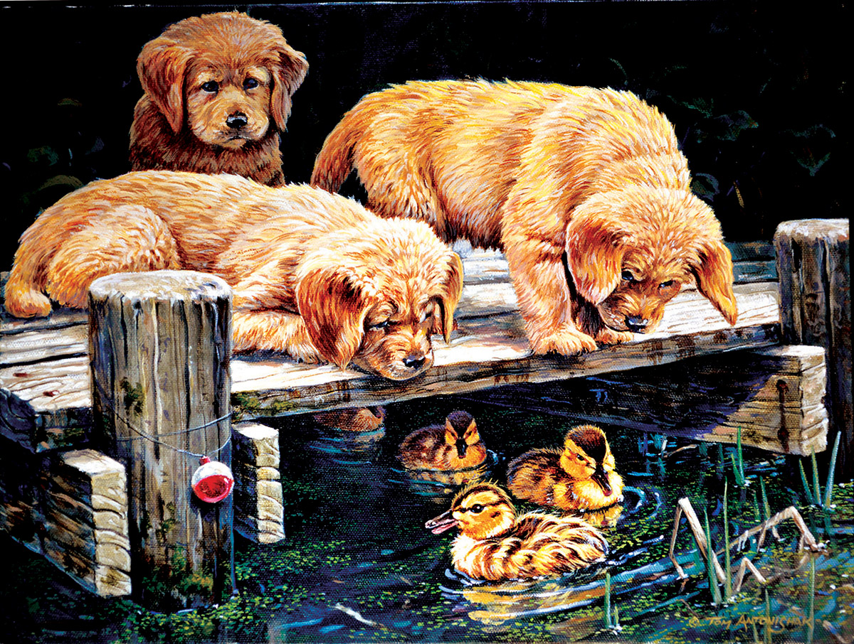 Golden Pier Group Dogs Jigsaw Puzzle