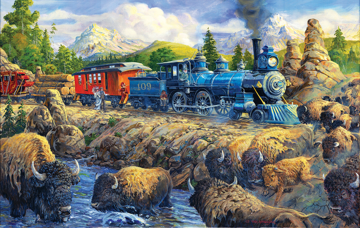 Delaying the Iron Horse Mountain Jigsaw Puzzle