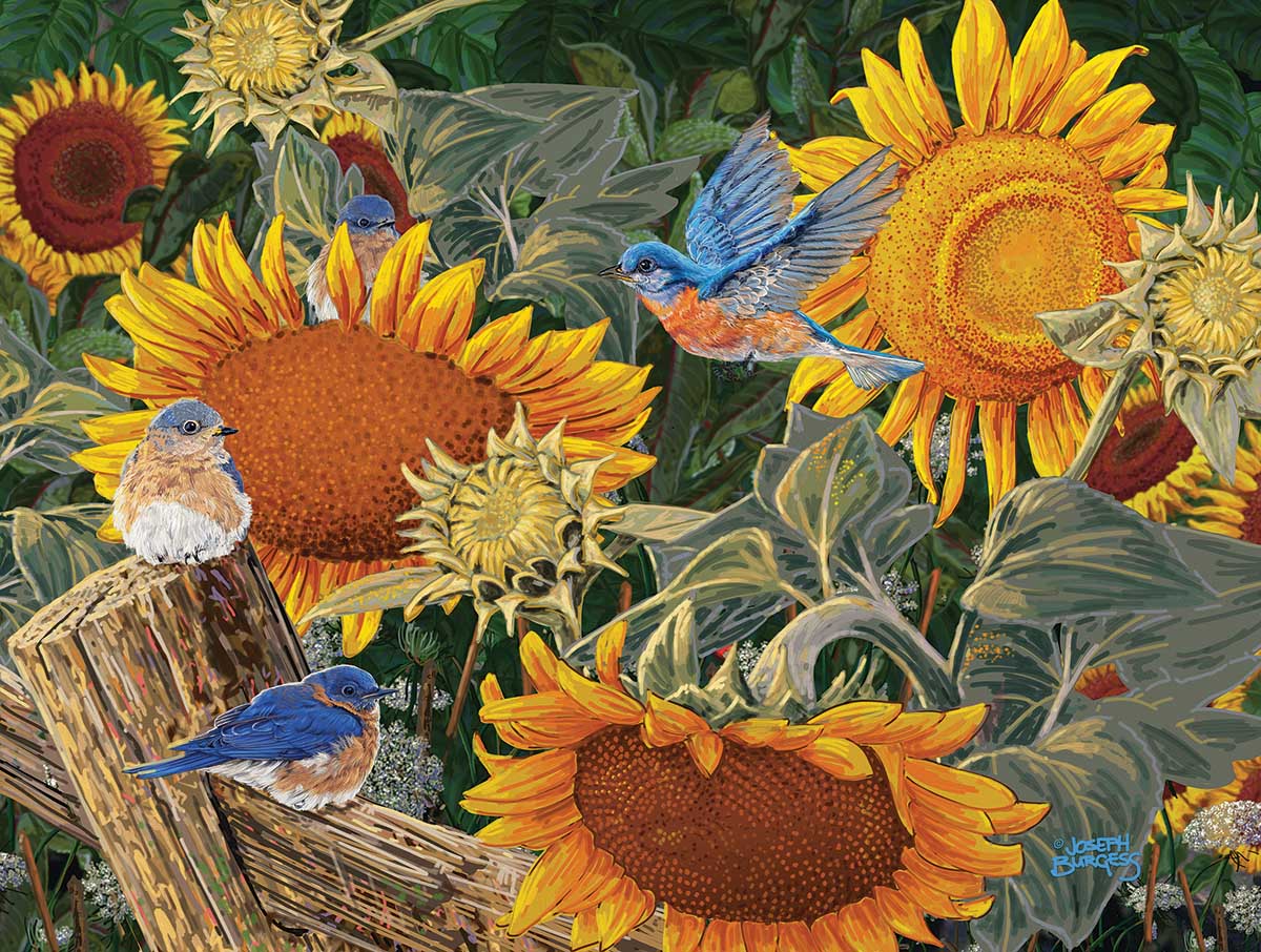 Sunflower Patch Birds Jigsaw Puzzle