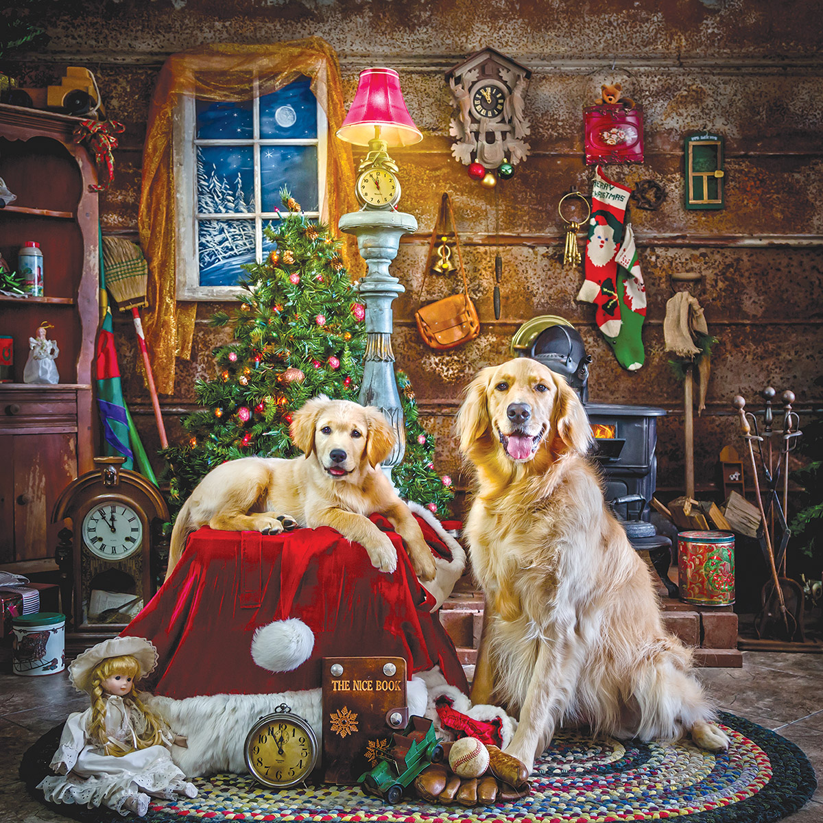 Santa's Little Helpers Dogs Jigsaw Puzzle