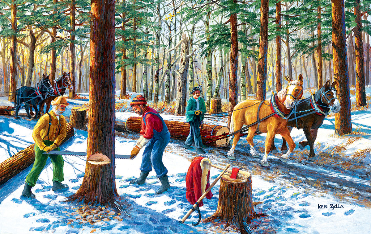 Lumberjacks Horse Jigsaw Puzzle