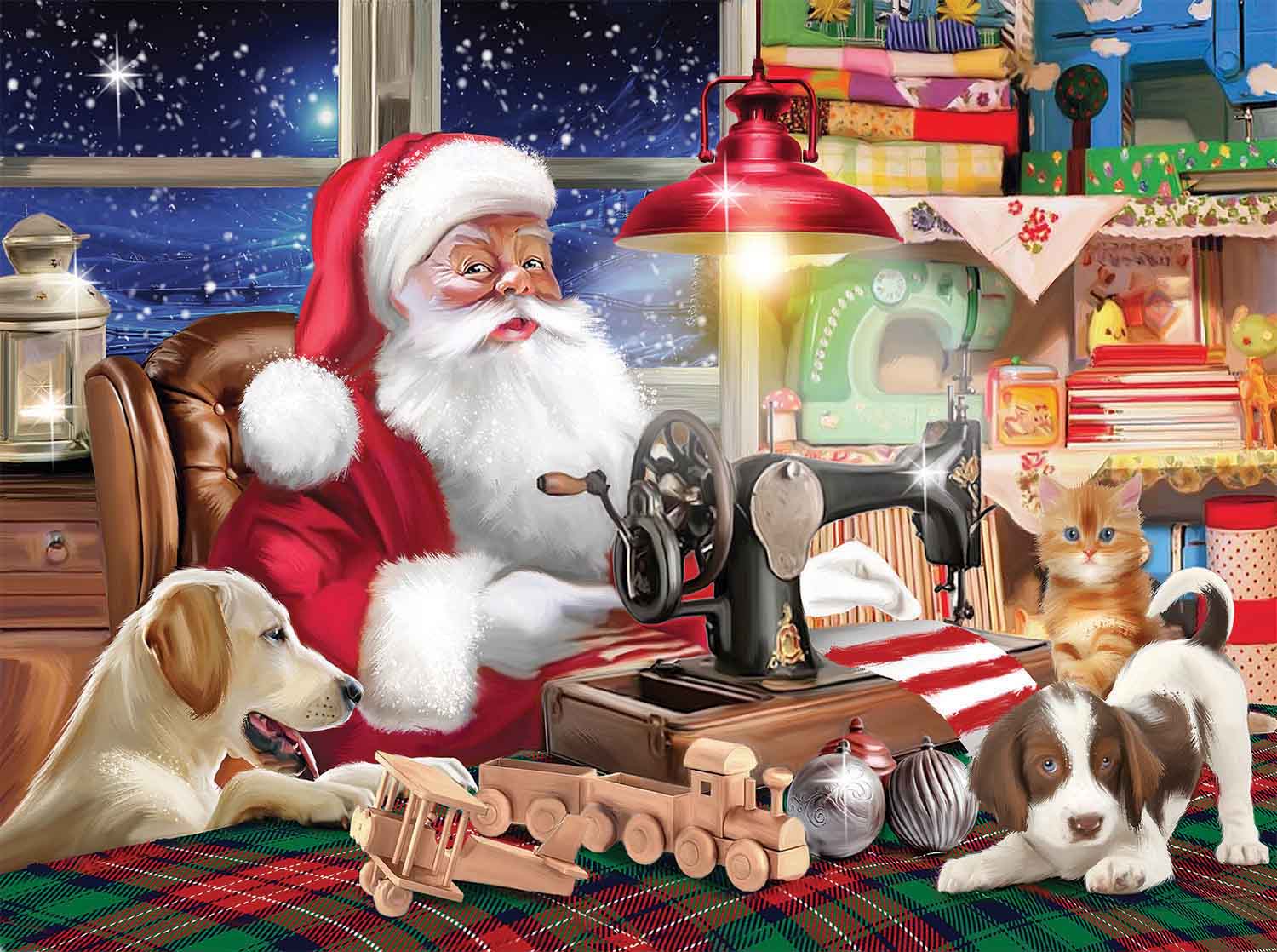 Santa at Work Quilting & Crafts Jigsaw Puzzle