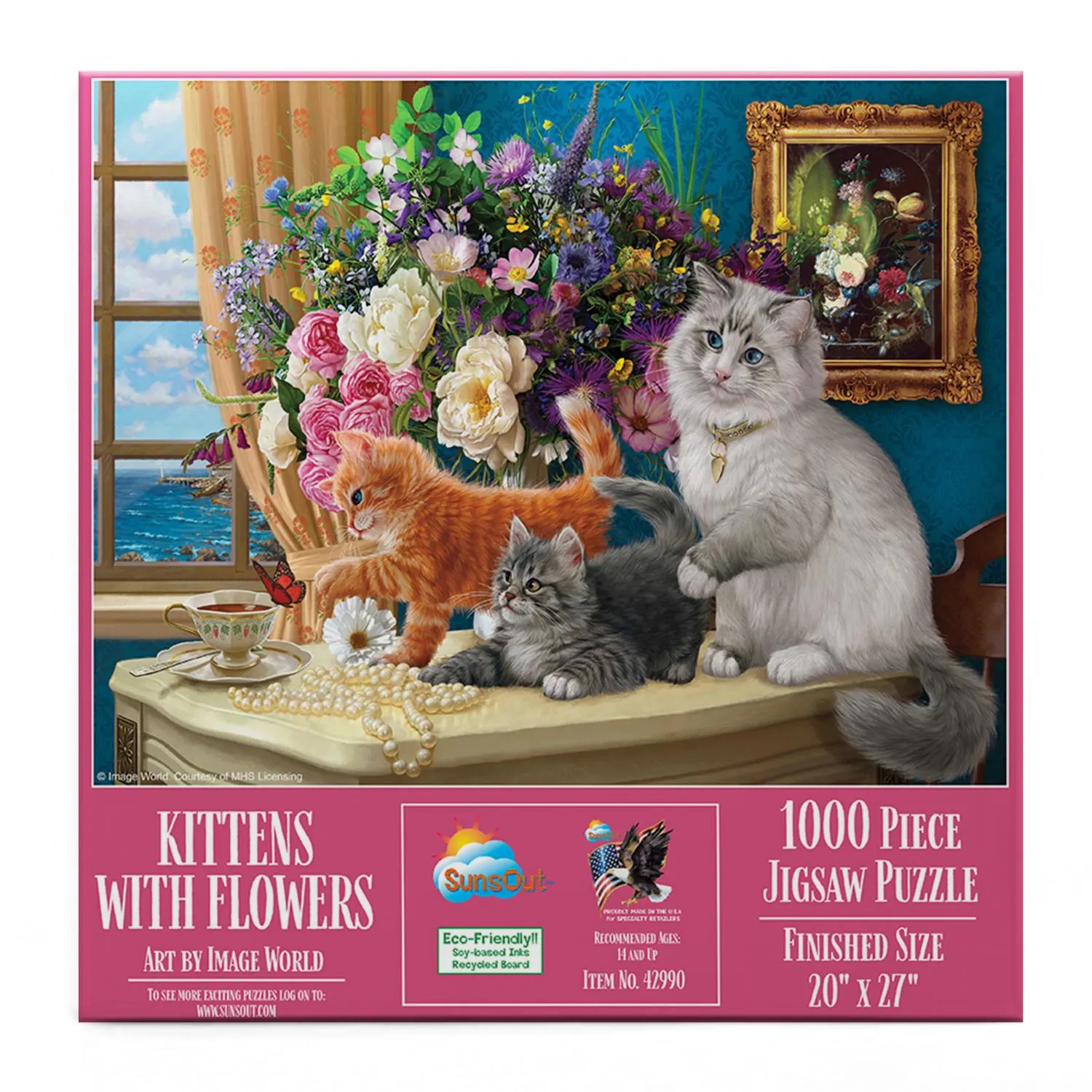 Kittens with flowers
