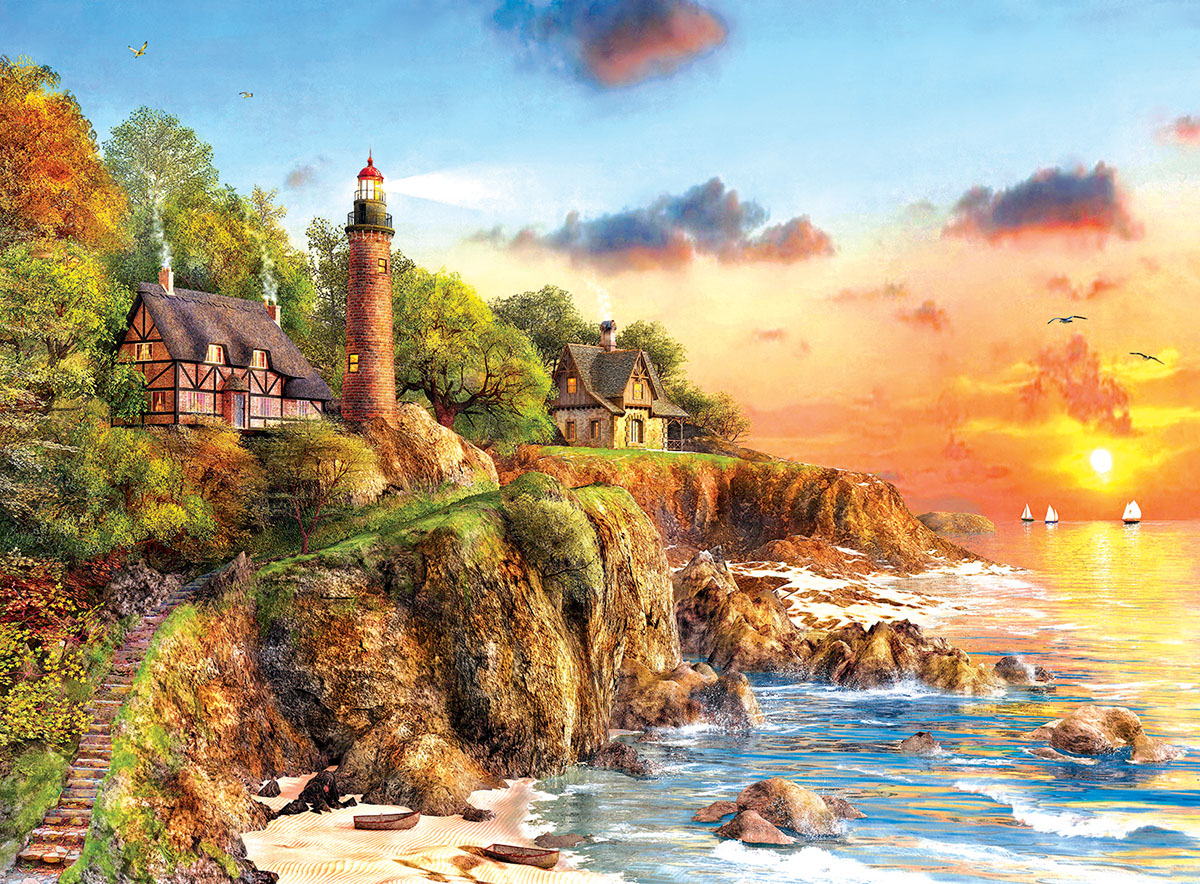 Sunset at Craggy Point Cabin & Cottage Jigsaw Puzzle
