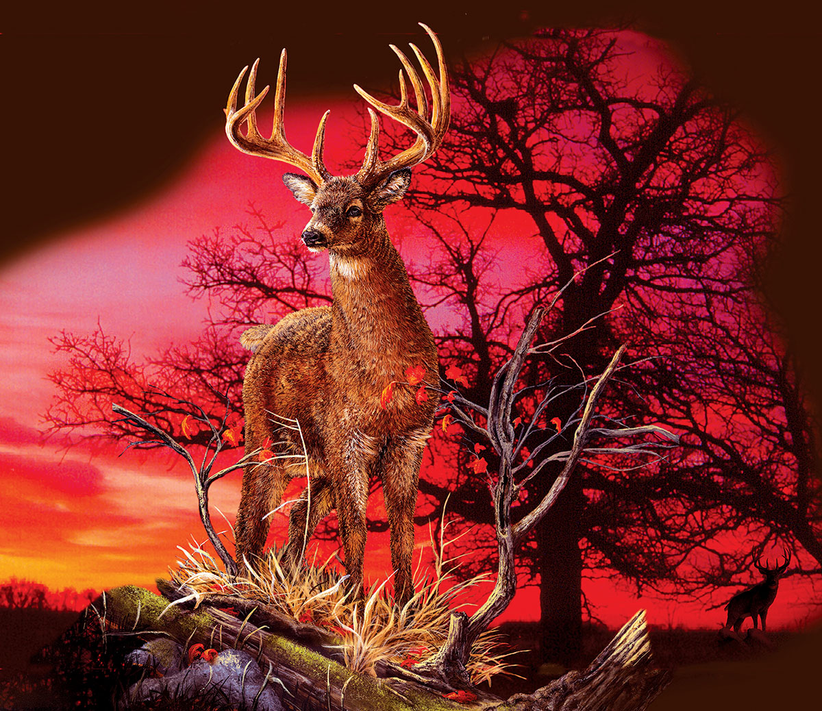 Red Sunset Animals Jigsaw Puzzle