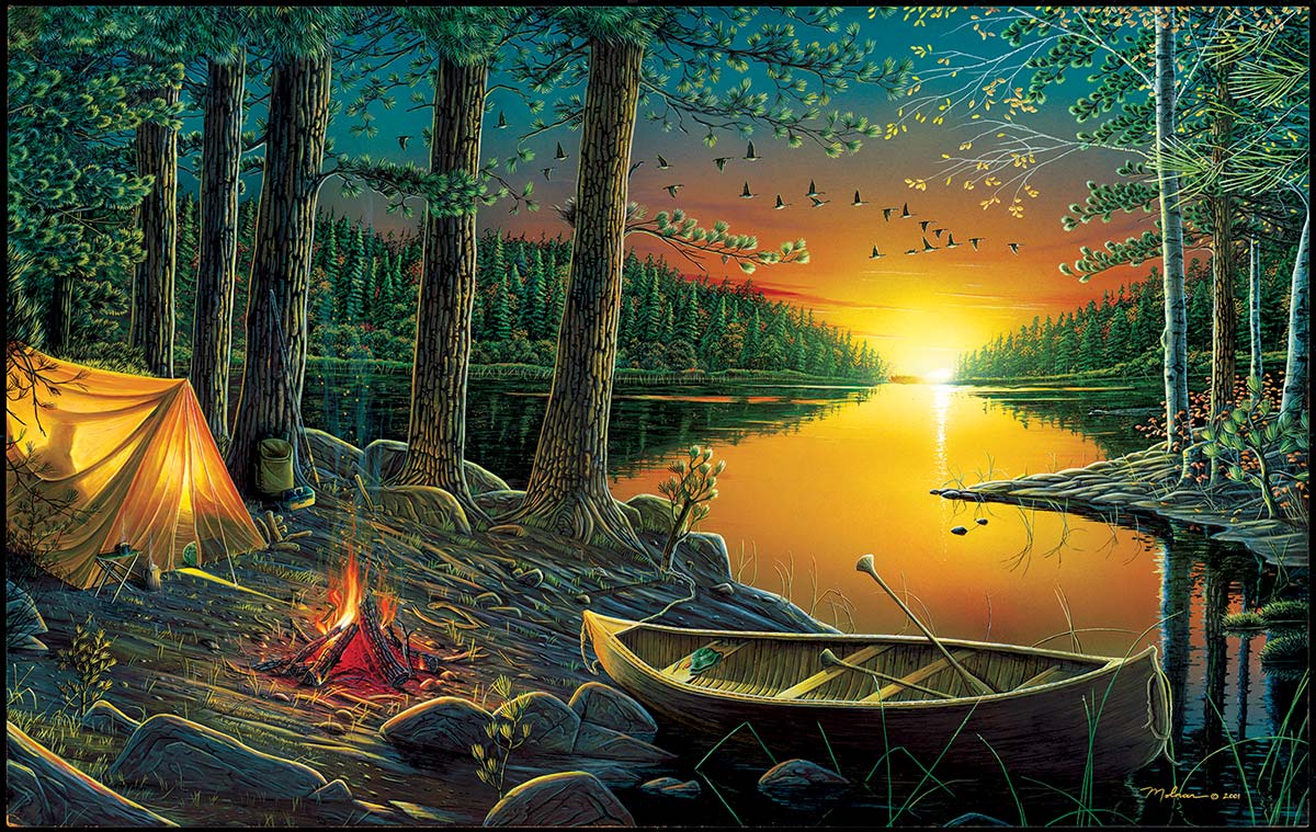 Evening by the Lake Nature Jigsaw Puzzle