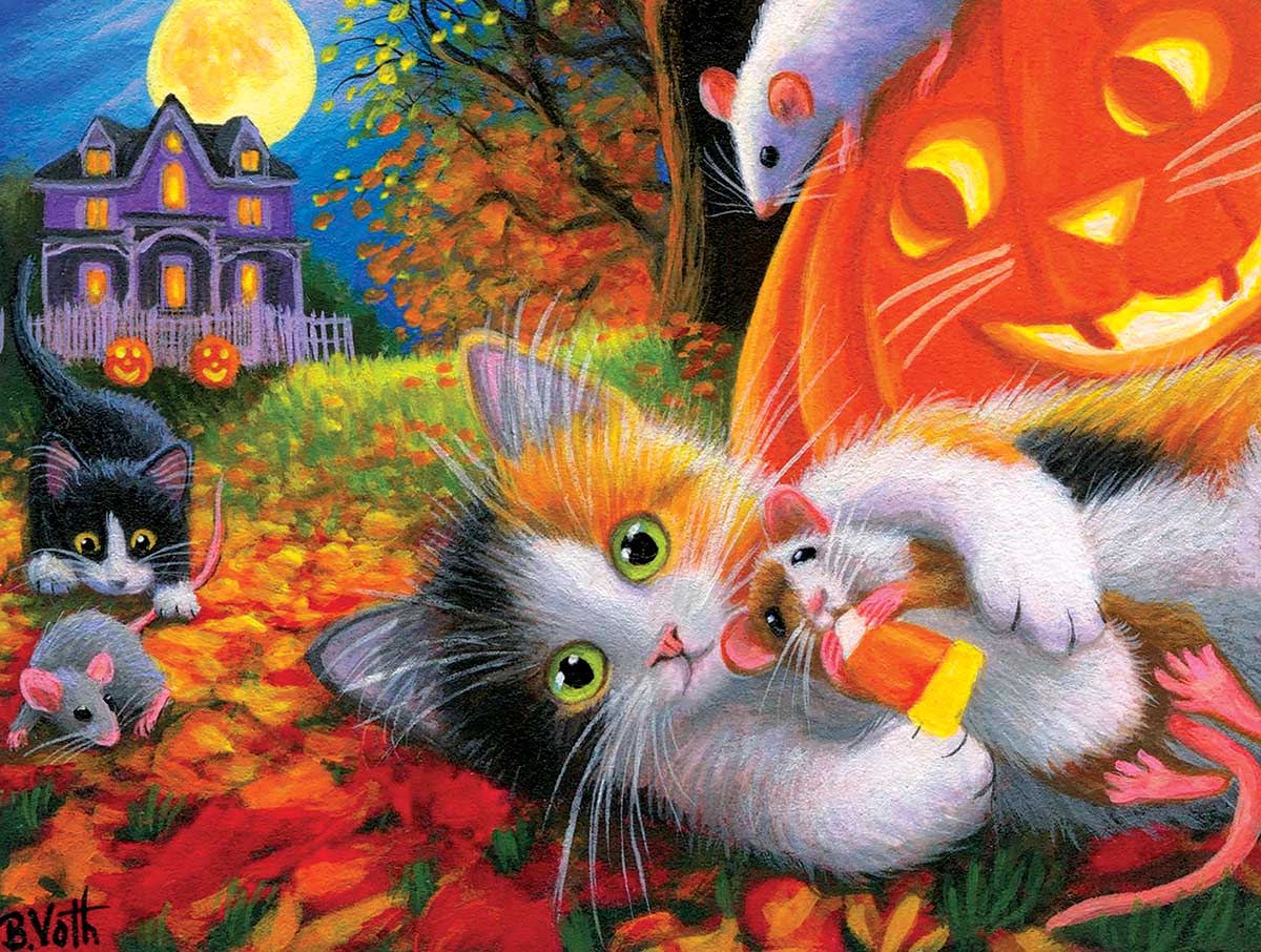 Halloween Fun With Friends Cats Jigsaw Puzzle