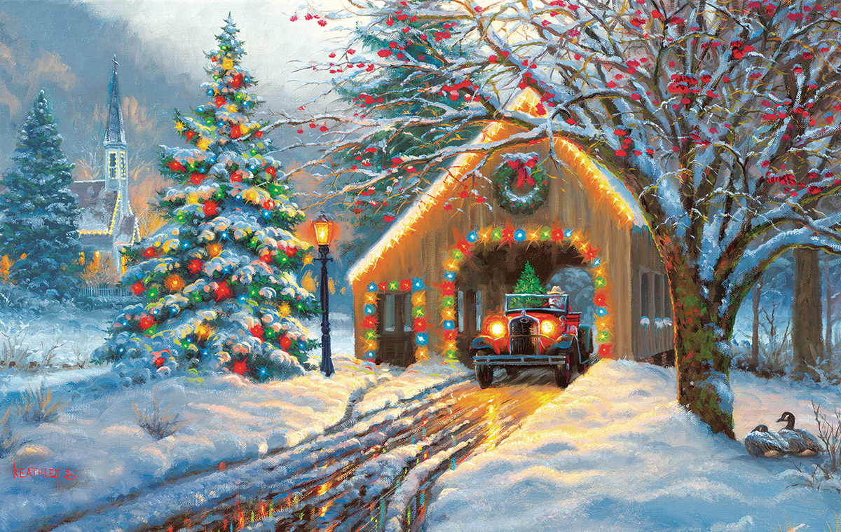 Chirstmas Crossing Countryside Jigsaw Puzzle