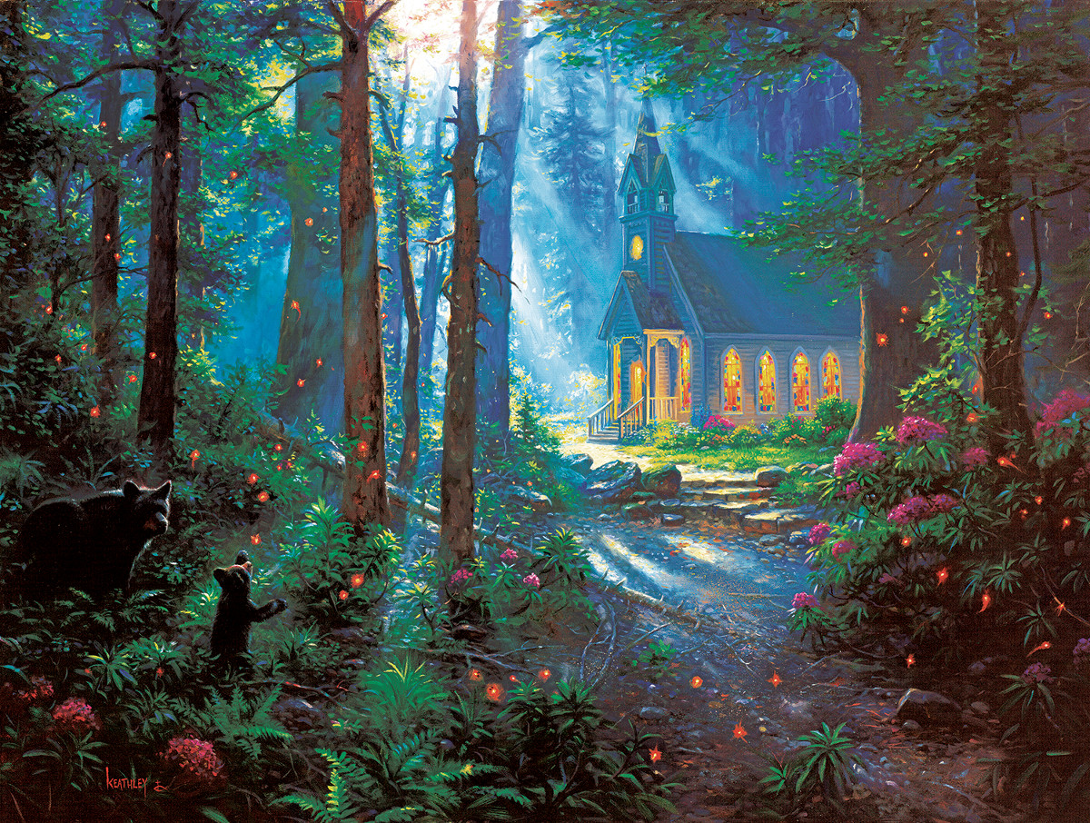 Chapel Visitors Forest Jigsaw Puzzle