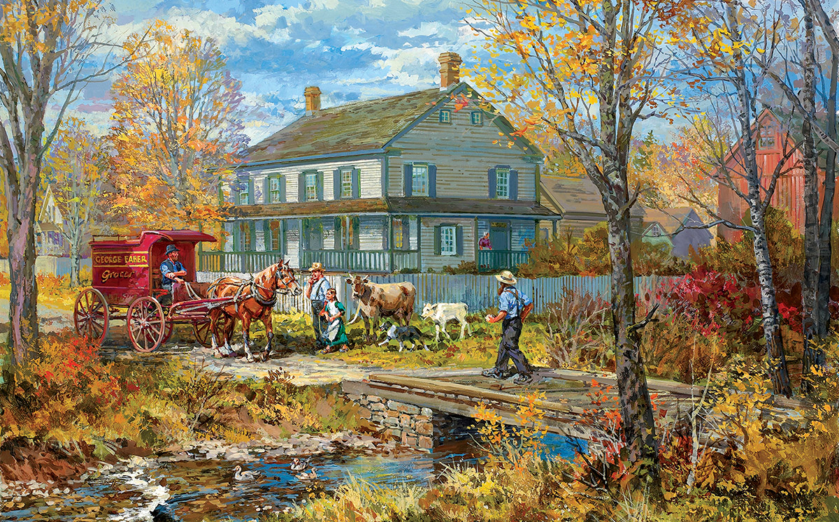 Autumn at the Schneider House Fall Jigsaw Puzzle