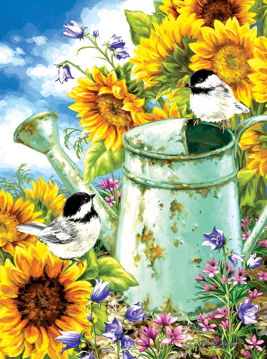 Sunflower Garden Birds Jigsaw Puzzle