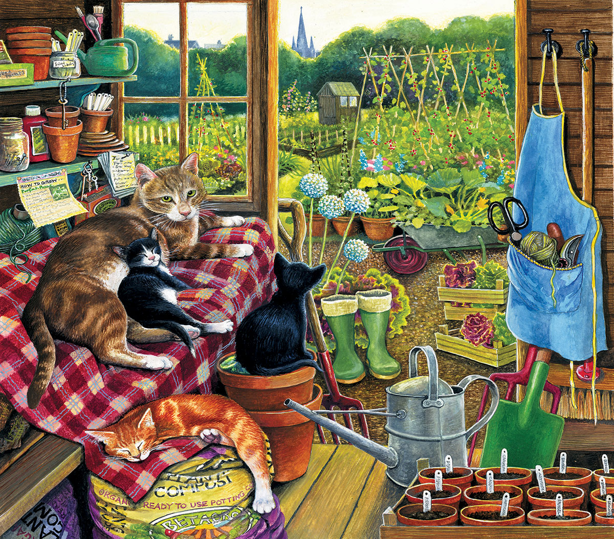 Garden Helpers Cats Jigsaw Puzzle