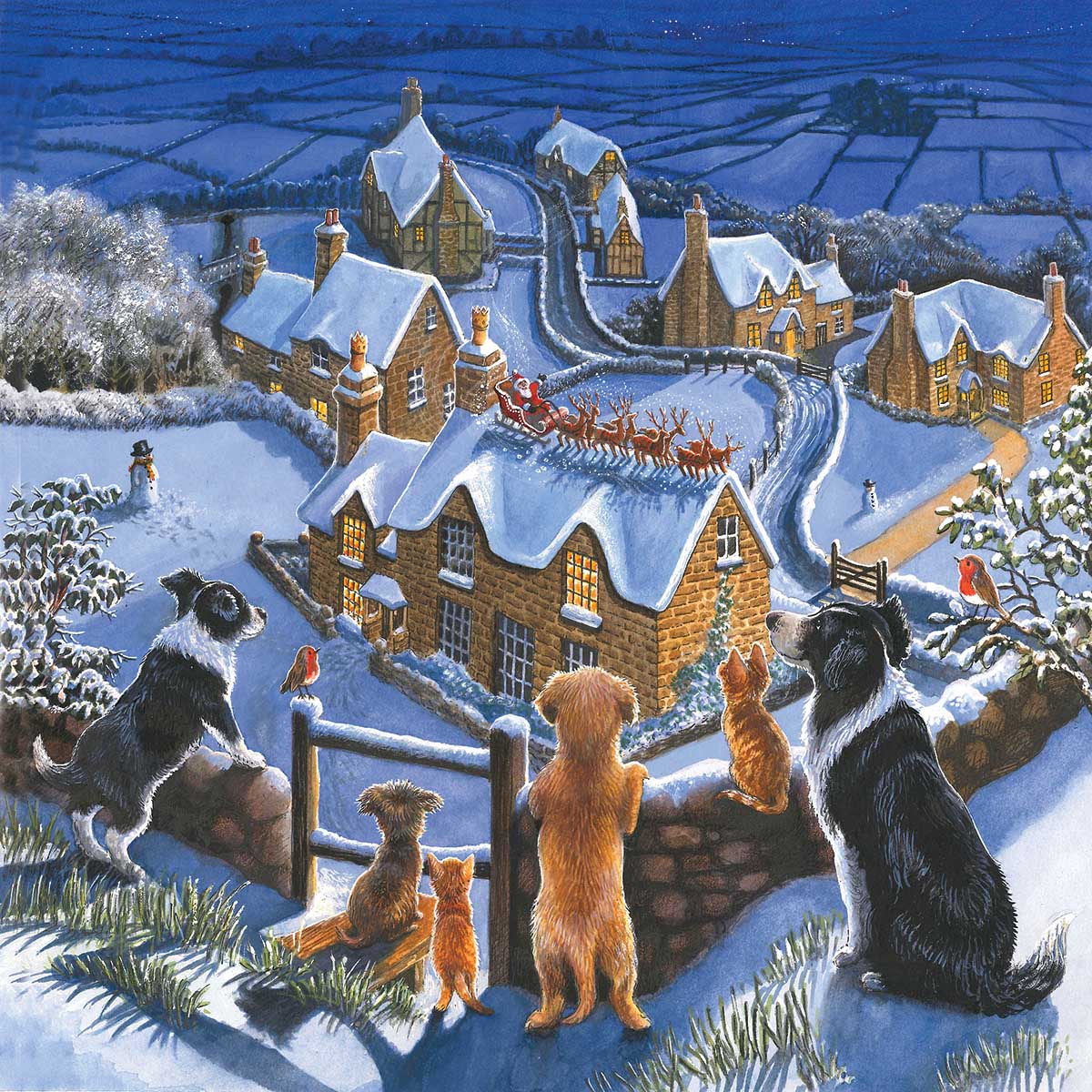 A Special View of Santa Dogs Jigsaw Puzzle