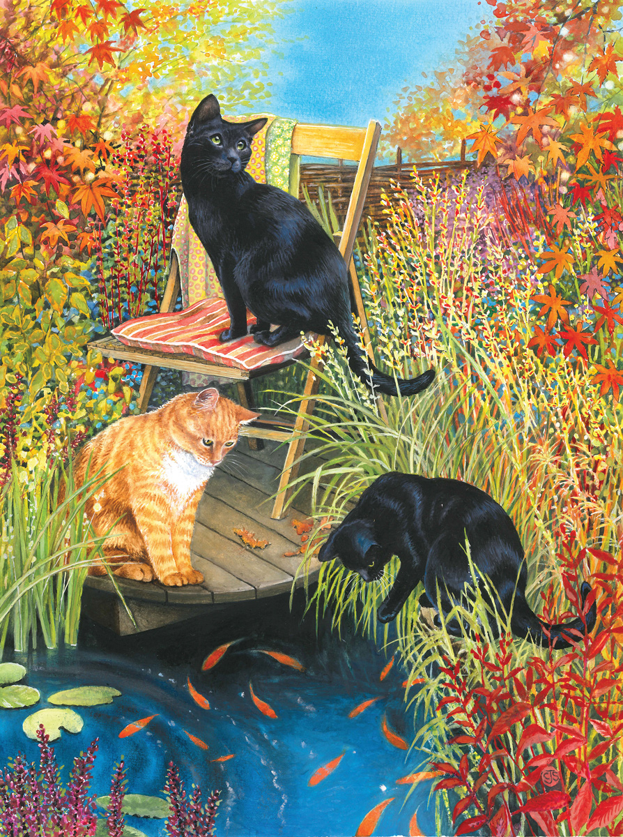 Cats and Koi Cats Jigsaw Puzzle
