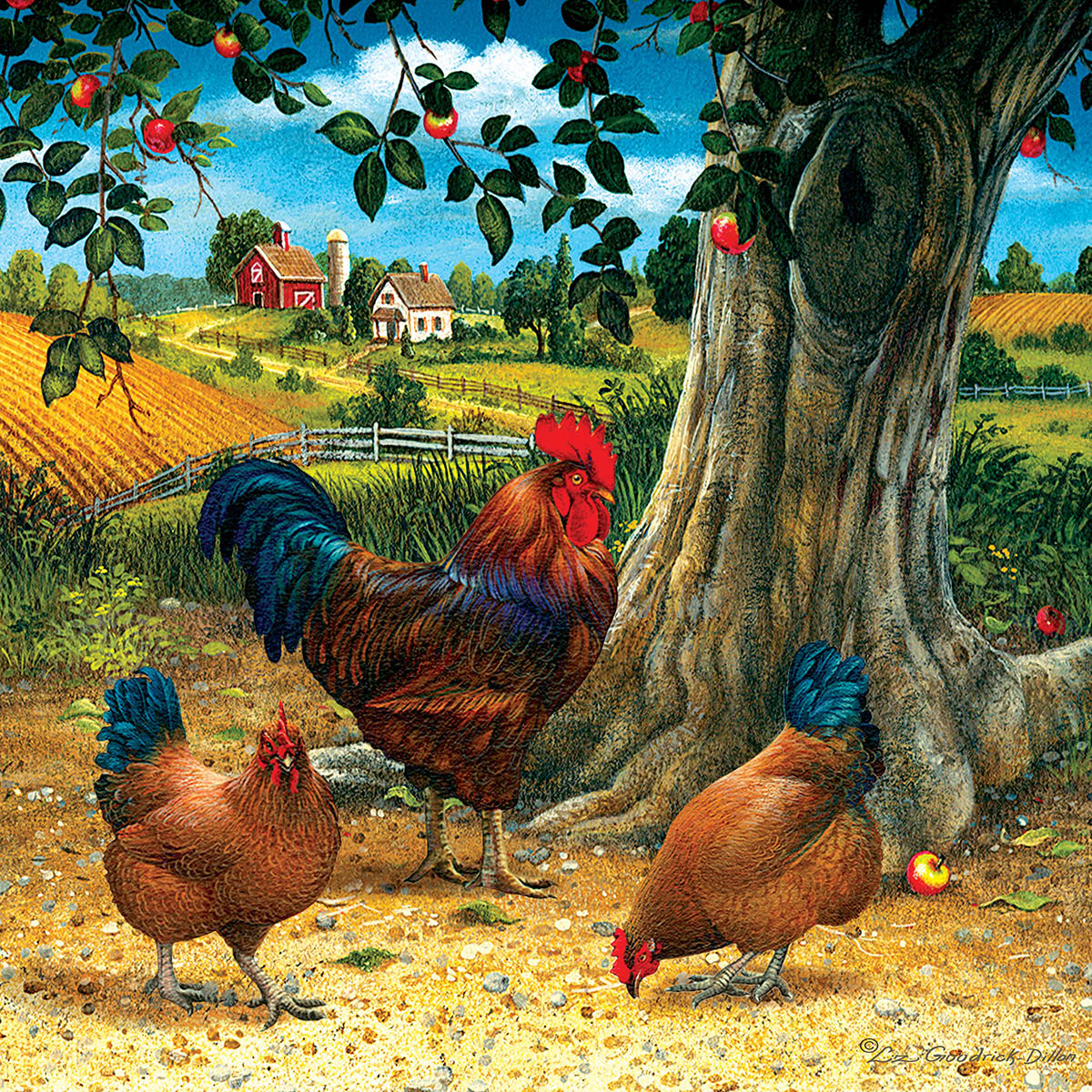 Rooster and Hens Jigsaw Puzzle