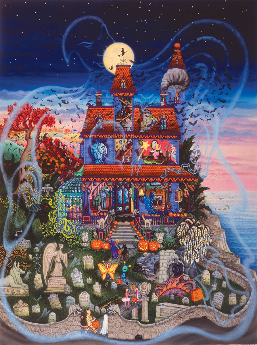The Ghost and the Haunted House Halloween Jigsaw Puzzle