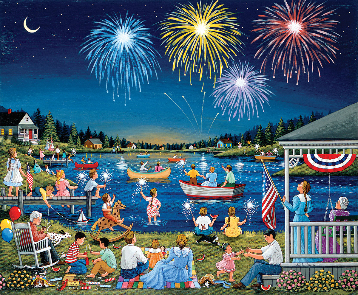 Lakeside on the Fourth of July Fourth of July Jigsaw Puzzle