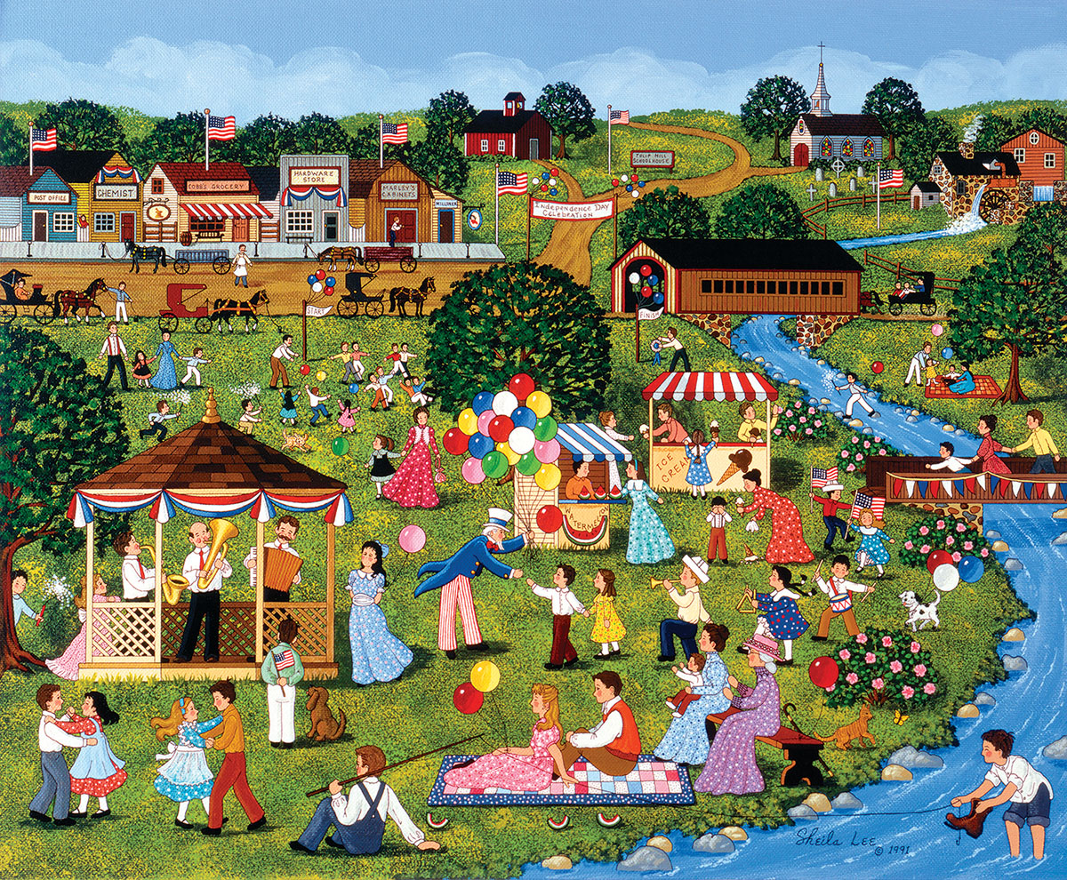 Fourth on the River Fourth of July Jigsaw Puzzle