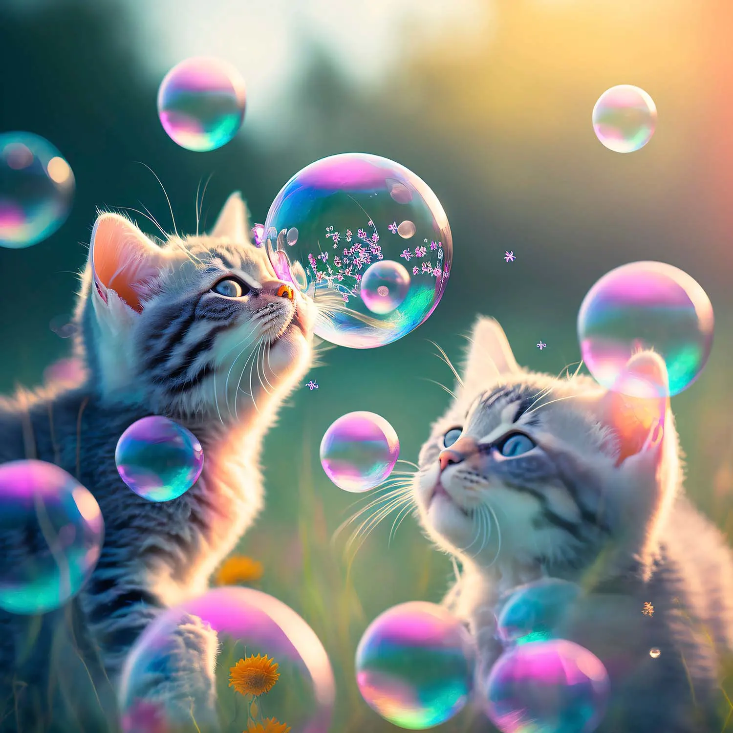 Mystical Morning Cats