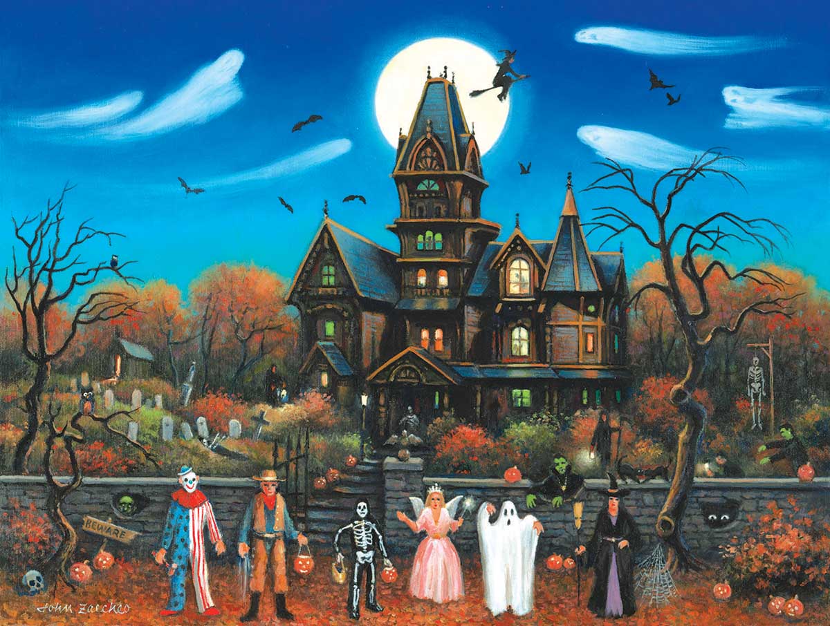 Trick or Treaters Beware Fall Jigsaw Puzzle
