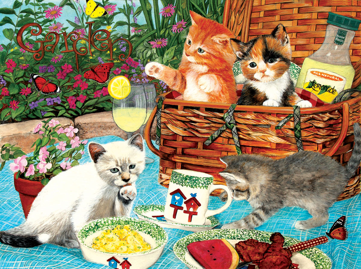 Picnic Kittens Cats Jigsaw Puzzle