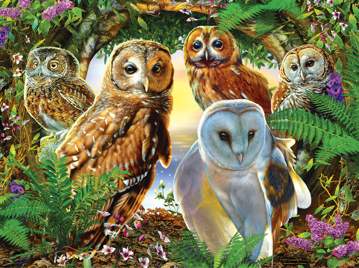 A Parliament of Owls Birds Jigsaw Puzzle