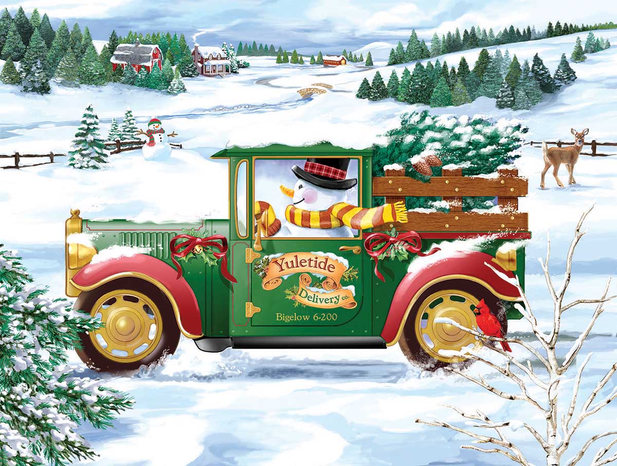 Snowman Delivery Winter Jigsaw Puzzle