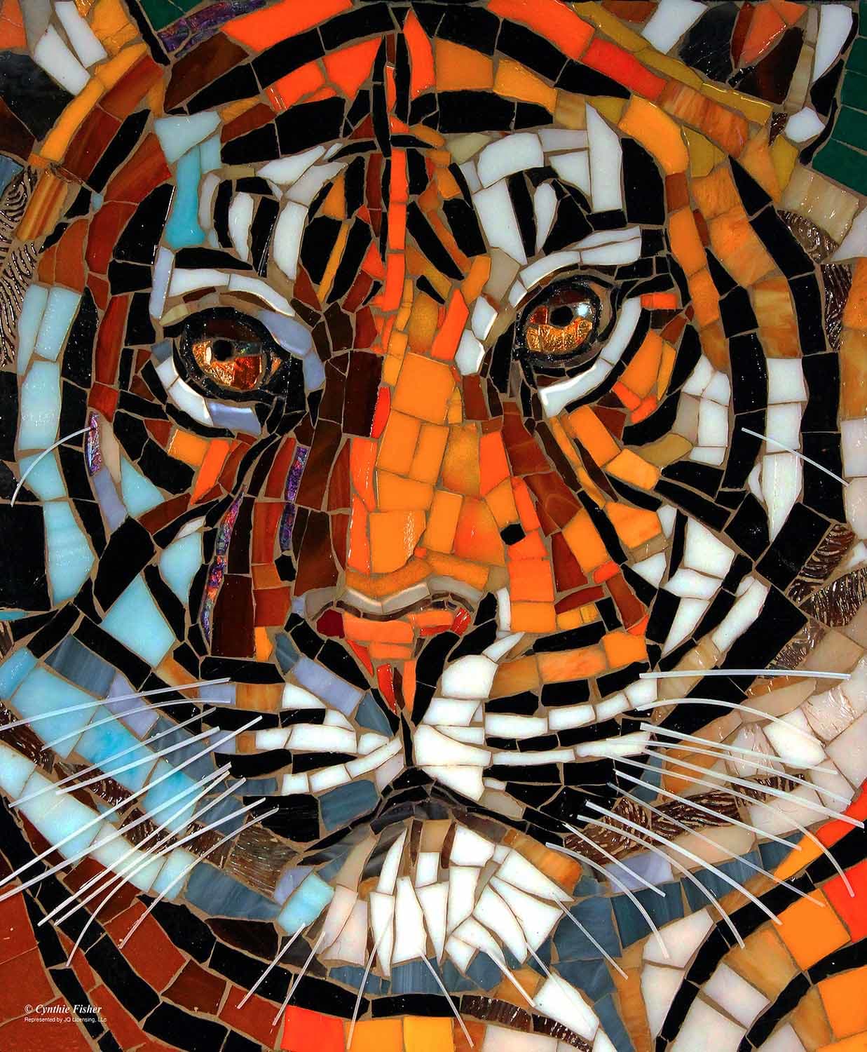 Stained Glass Tiger Big Cats