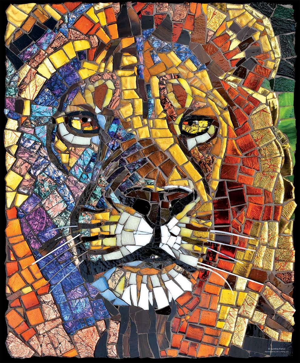 Stained Glass Lion Big Cats