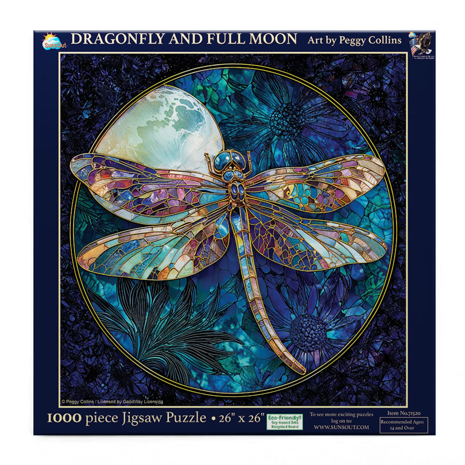 Dragonfly and Full Moon Butterflies and Insects