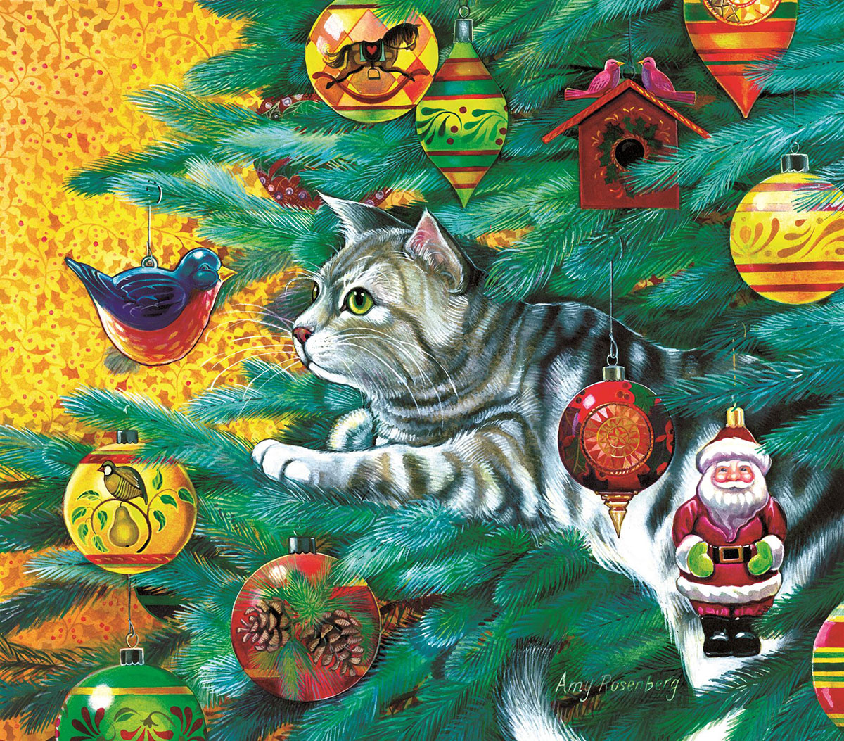 Christmas Tree Cat Cats Jigsaw Puzzle