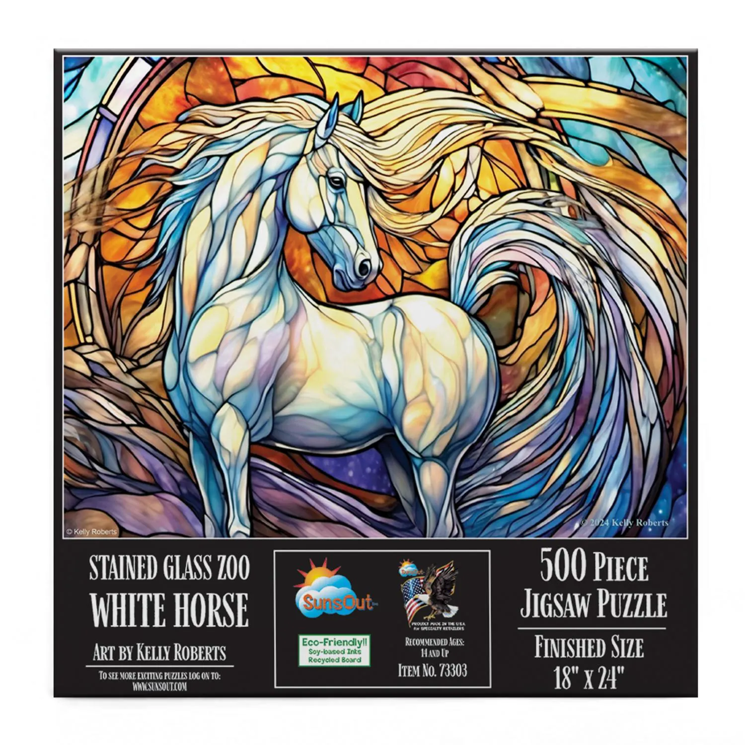 Stained Glass Zoo - White Horse